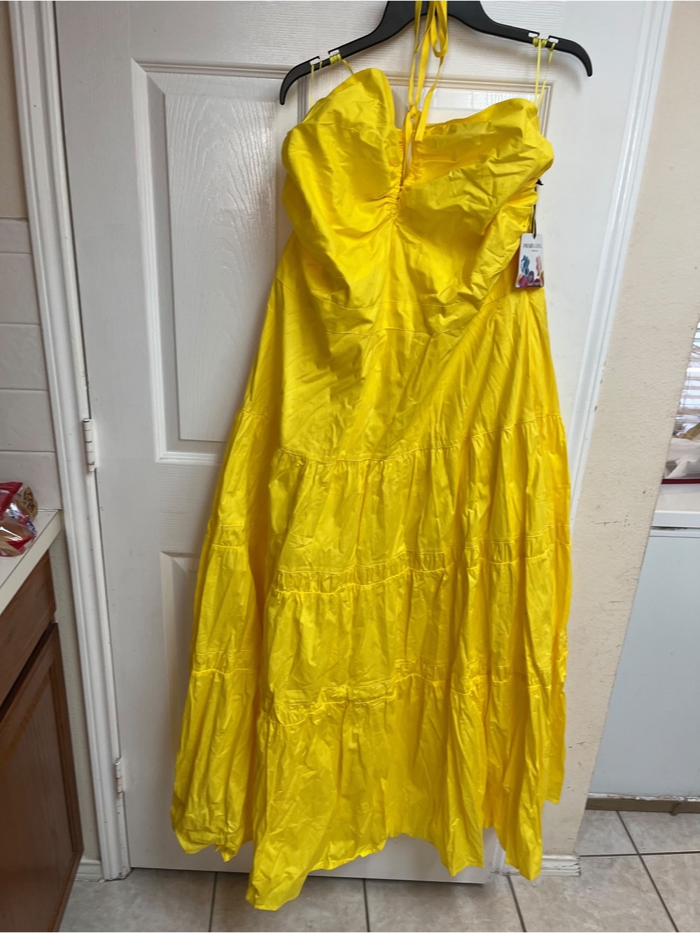 Brand New Yellow Maxi Dress - Summer Party Sundress with Halter Neck